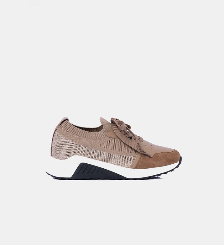 Multi-texture Lace-ups Sneakers