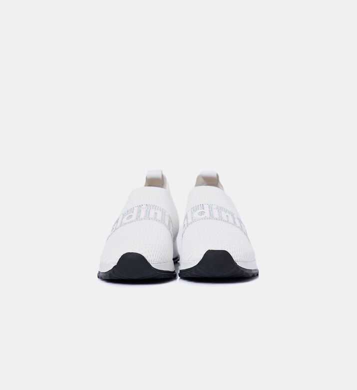 Mesh Rhinestone-embellished Slip-ons